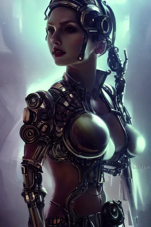 Image similar to portrait futuristic beautiful and stunning and gothic female army navy, at inside of a future submarine, ssci-fi, fantasy, intricate, very very beautiful, elegant, neon light, highly detailed, digital painting, artstation, concept art, soft light, hdri, smooth, sharp focus, illustration, art by tian zi and craig mullins and WLOP and alphonse mucha