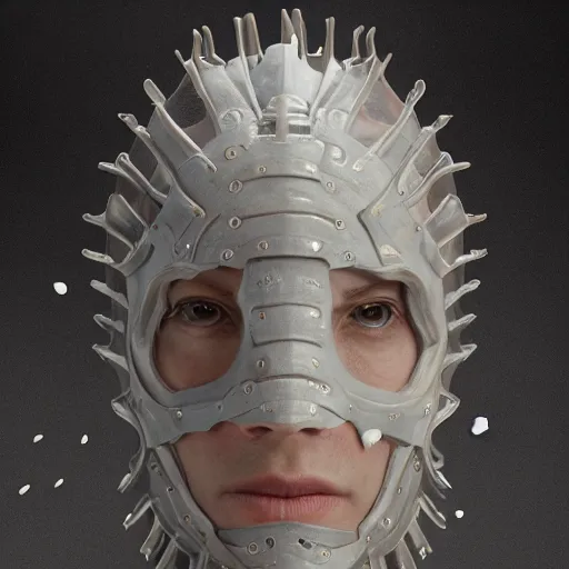 Image similar to hyperrealistic mixed media image of skyrim armor made of jellyfish, stunning 3 d render inspired art by greg rutkowski and xiang duan and thomas eakes, perfect facial symmetry, flesh texture, realistic, highly detailed attributes and atmosphere, dim volumetric cinematic lighting, 8 k octane detailed render, post - processing, masterpiece,