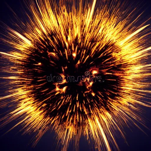 Prompt: realistic explosion, black background, stock image
