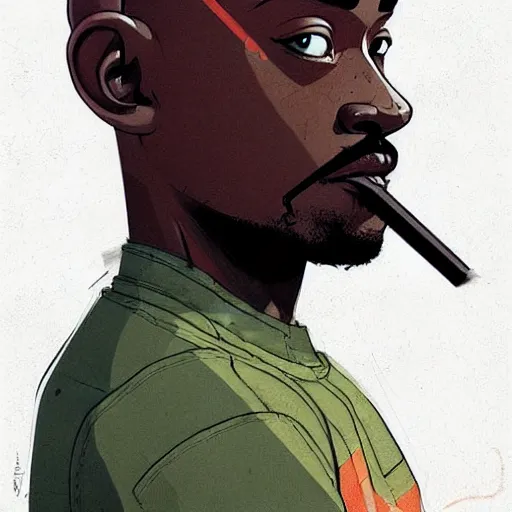 Image similar to a study of cell shaded portrait of Axel Foley concept art, llustration, post grunge, concept art by josan gonzales and wlop, by james jean, Victo ngai, David Rubín, Mike Mignola, Laurie Greasley, highly detailed, sharp focus, alien, Trending on Artstation, HQ, deviantart, art by artgem