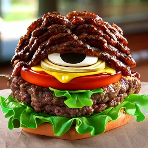 Image similar to a burger shaped spider nest