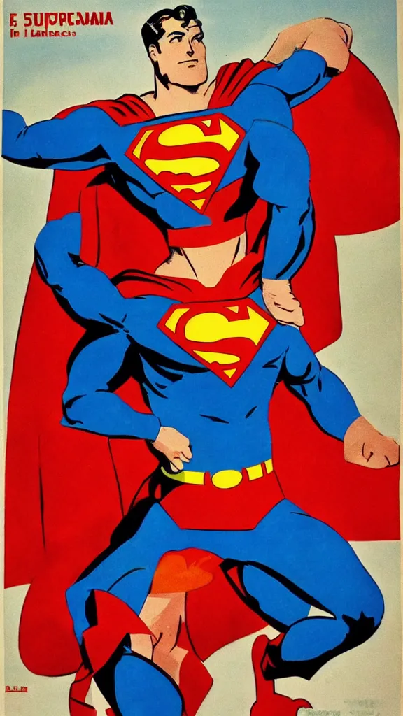 Image similar to superman soviet union propaganda poster 1 9 4 0