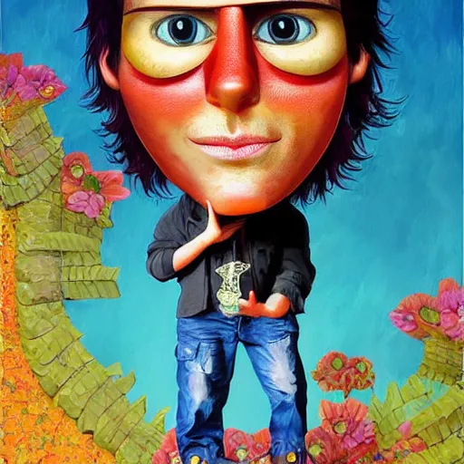 Prompt: Tom Cruise as The Mask, pixar cute, highly detailed, sharp focus, digital painting, artwork by Jeremiah Ketner + Mati Klarwein + Fintan Magee + Chris Mars