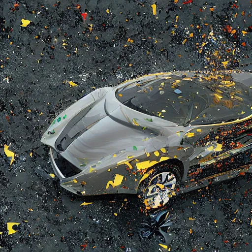 Image similar to car Ash Thorp khyzyl saleem car on the coronation of napoleon : medium size : in oil liquid : 7, u, x, y, o medium size forms: Kazimir Malevich forms : zaha hadid architecture medium size forms: brutalist medium size forms: keyshot, unreal engine 5, high reflections oil, liquid high glossy, high specularity, ultra detailed, 4k, 8k, 16k