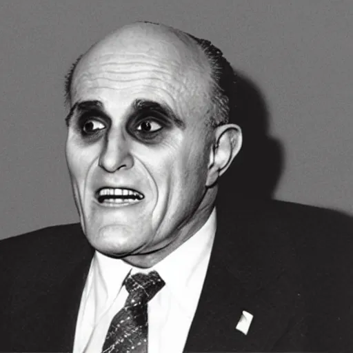 Image similar to vintage photo of Rudy Giuliani as Nosferatu