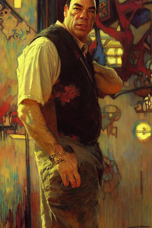 Prompt: jon taffer, painting by gaston bussiere, craig mullins, greg rutkowski, alphonse mucha