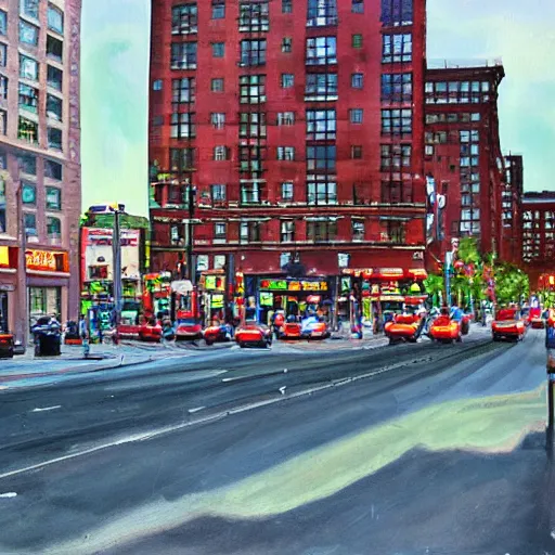 Prompt: kenmore square in boston, photorealism