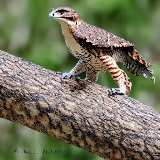 Image similar to hybrid animal of rattlesnake and falcon