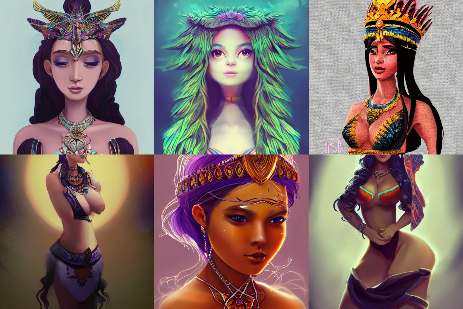 Prompt: a beautiful goddess from the peruvian amazon, behance, devianart, artstation, dribble, creary, ello, cgsociety, drawcrowd, pixiv, concept art world, our art corner, newgrounds, doodle addicts, penup