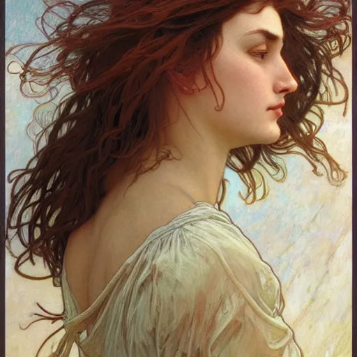 Image similar to picture portrait photograph of wind kissed pictures, ashes, lament, photorealism, hyper - realism, 4 k, high resolution, hyper detailed, realistic, by waterhouse, alphonse mucha,