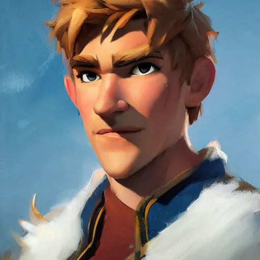 Prompt: greg manchess portrait painting of kristoff from frozen as overwatch character, medium shot, asymmetrical, profile picture, organic painting, sunny day, matte painting, bold shapes, hard edges, street art, trending on artstation, by huang guangjian and gil elvgren and sachin teng