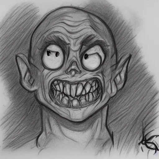Prompt: milt kahl pencil sketch a lllovvecraftian zombie horror loomis