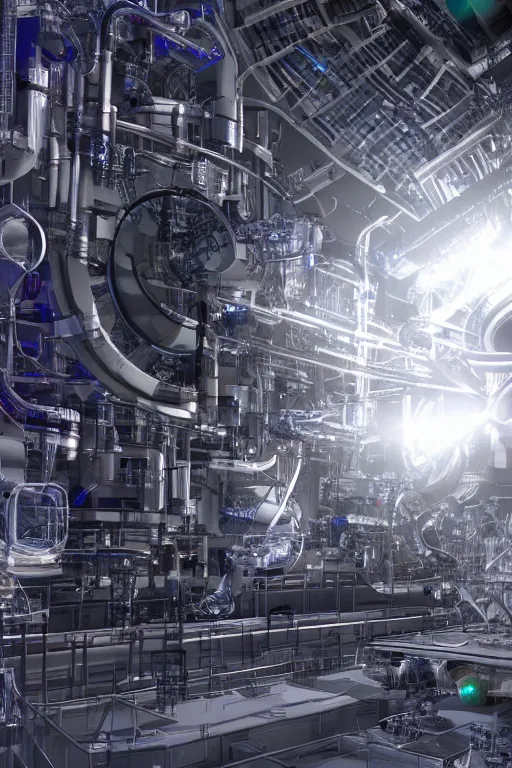 Image similar to hadron antimatter vacuum reactor, cinematic, 4 k, god rays, highly detailed,