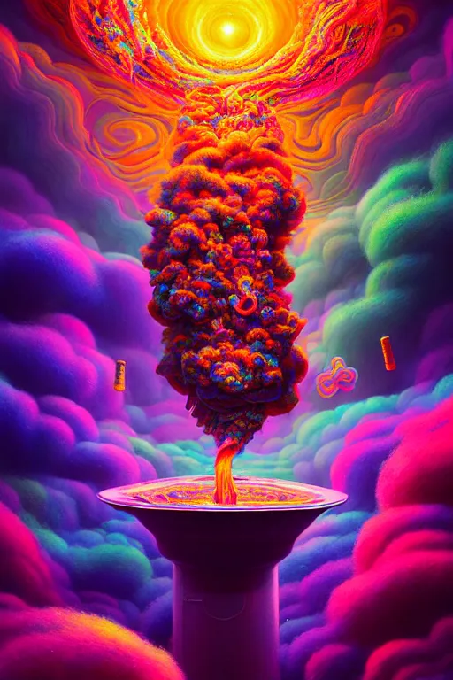 Prompt: colorful liquid smoke and clouds opening portal to another dimension, dmt, psilocybin, lsd, face, detailed, intricate, elegant, highly detailed, digital painting, artstation, concept art, smooth, sharp focus, illustration, art by hana yata, and artem demura and beeple, octane render, unreal engine, 8 k