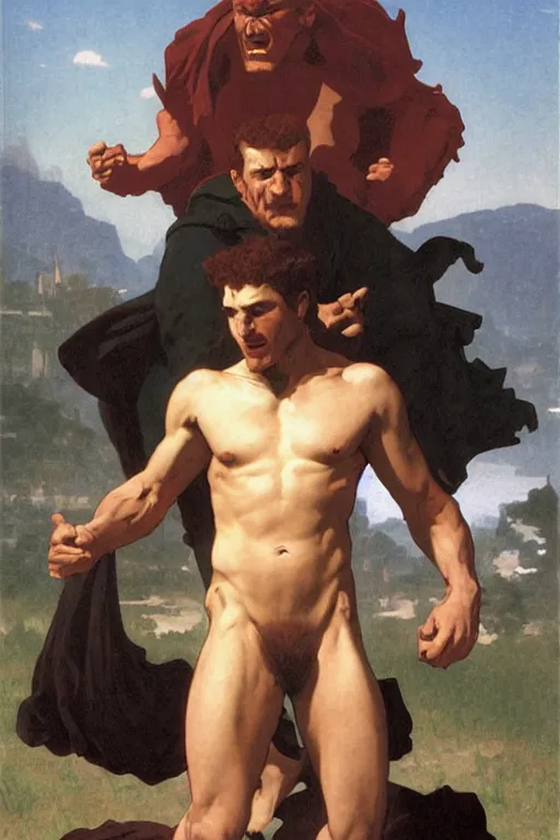 Prompt: Beast (Dr. Henry Philip Hank McCoy) from the X-Men by William Adolphe Bouguereau