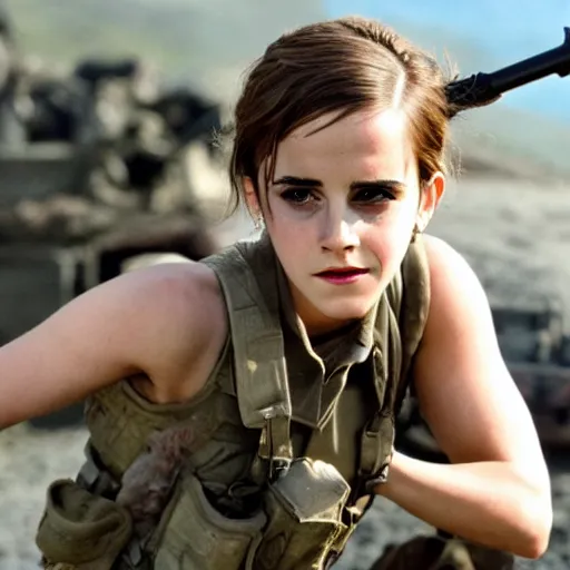 Image similar to Emma Watson starring in Saving Private Ryan