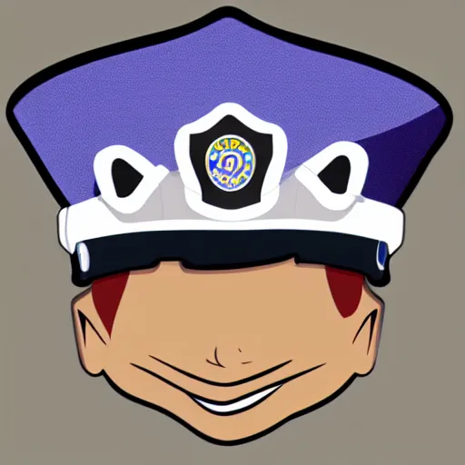 Prompt: a police hat, cartoon style