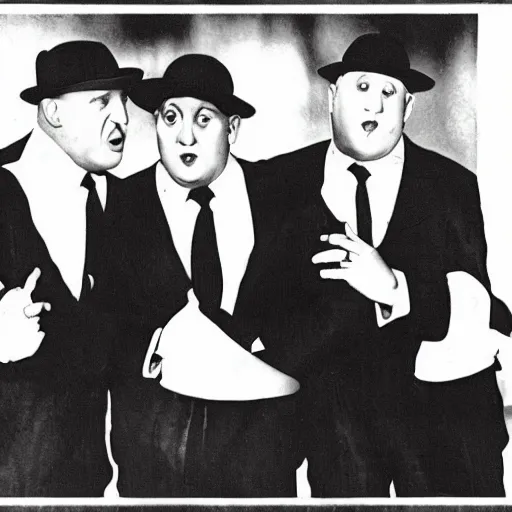 Image similar to the three stooges as a hip hop group