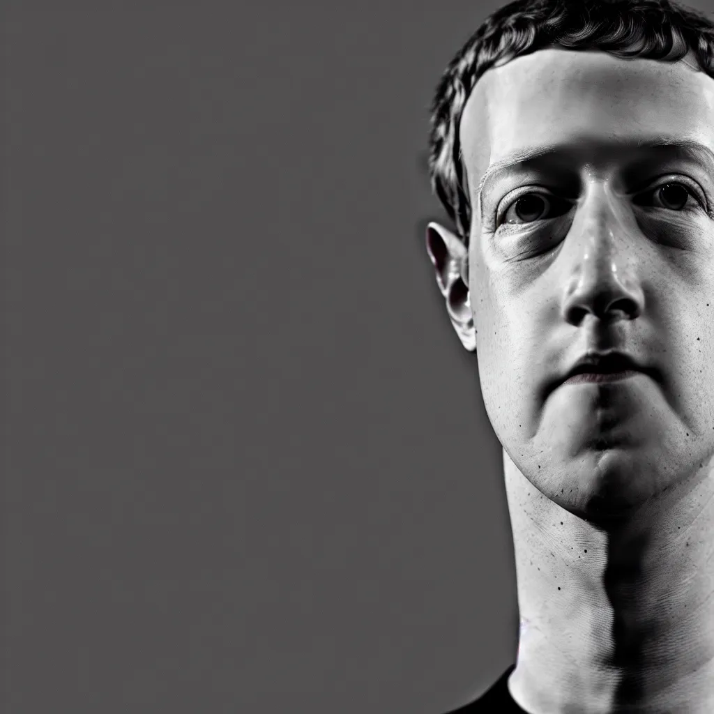 Image similar to one mark zuckerberg staring into your soul, photo, 4 k