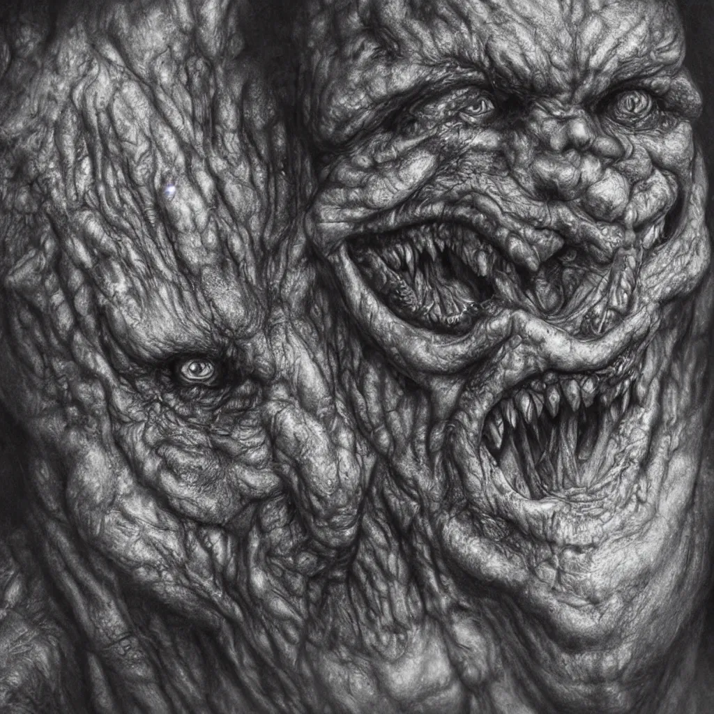 Image similar to a realistic detailed portrait photo of a monster