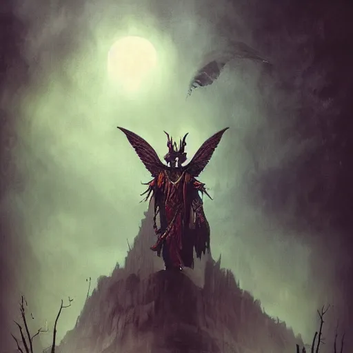 Image similar to scary , epic , Post-processing , low angle , Greg rutkowski legendary matte painting , masterpiece , 8K centered headshot Portrait of a psychedelic godlike mothman posing with a cigar with giant mandala wings smoking a hand-rolled cigarette smoking heavily , magic mushroom village in background , post-processing , award winning. superb resolution. in the art style of Satoshi Kon and Greg Rutkowski , Detailed Mushroom city in background , Hyper realistic anime , Perfect art , Dalle2