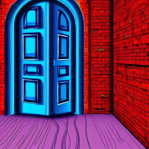 Image similar to an open doorway in the middle of the night digital art