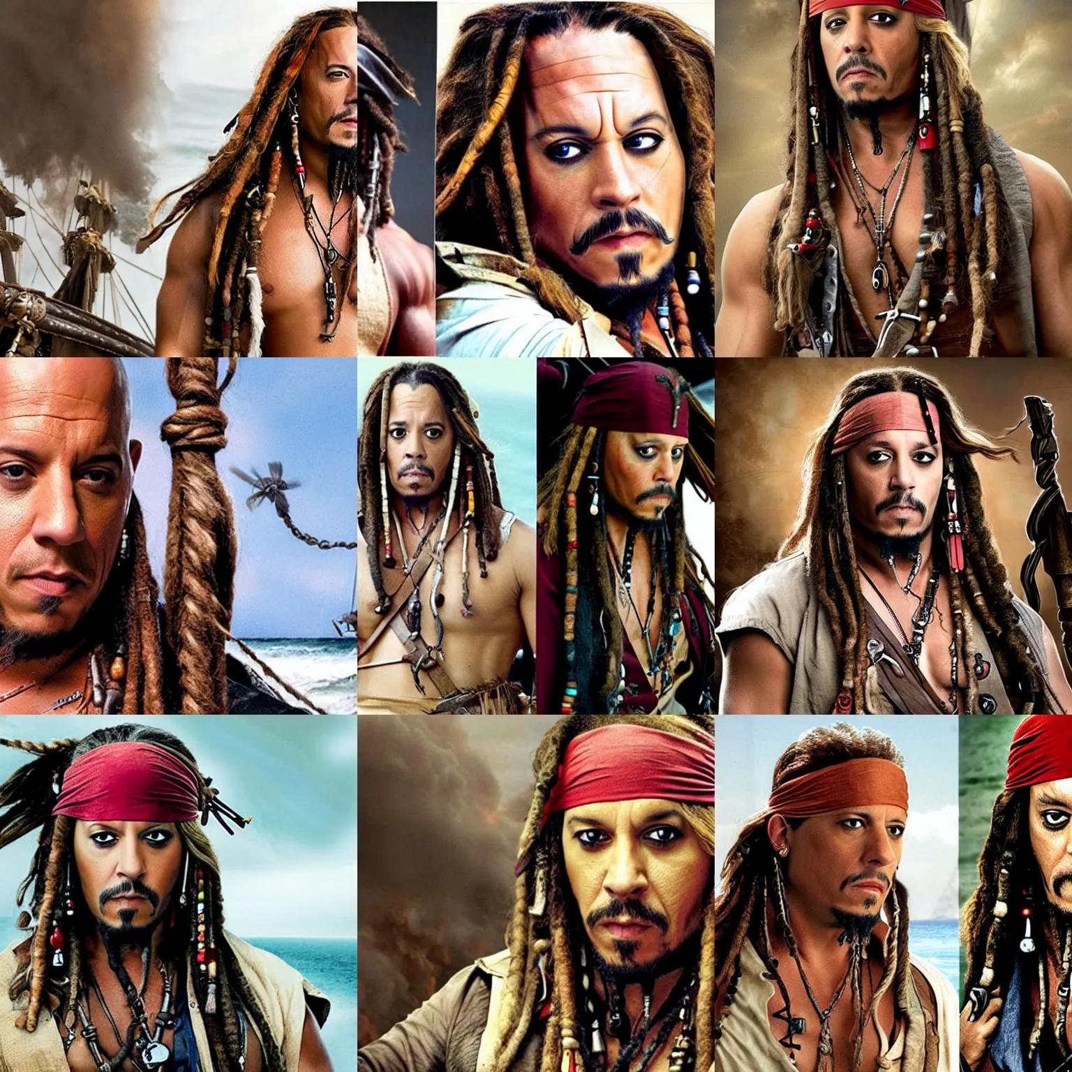 Prompt: Vin Diesel as Jack Sparrow