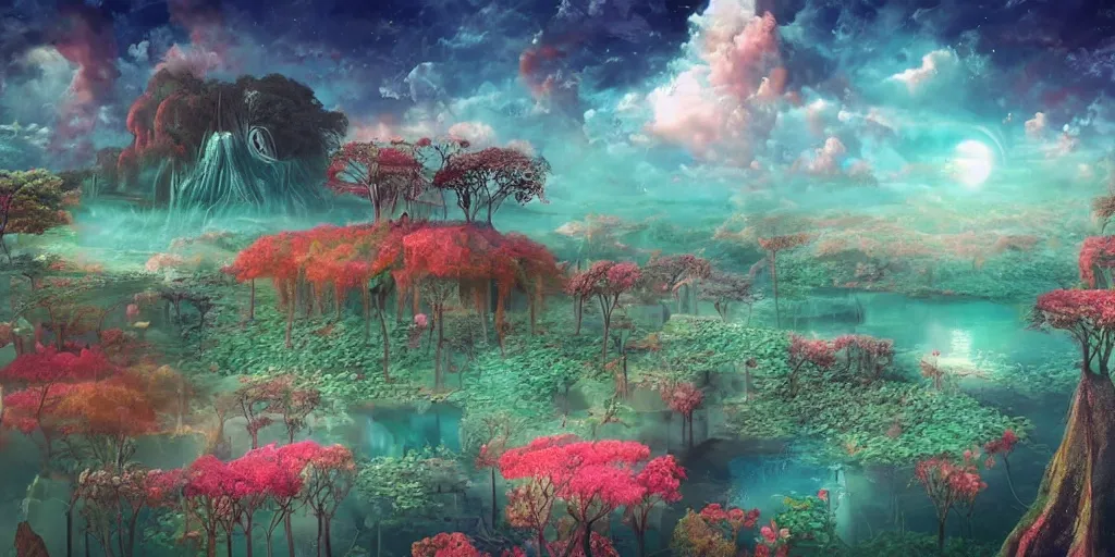 Image similar to a beautiful surreal dream world