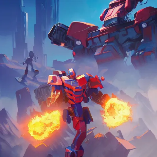 Image similar to hero world transformers, behance hd by jesper ejsing, by rhads, makoto shinkai and lois van baarle, ilya kuvshinov, rossdraws global illumination