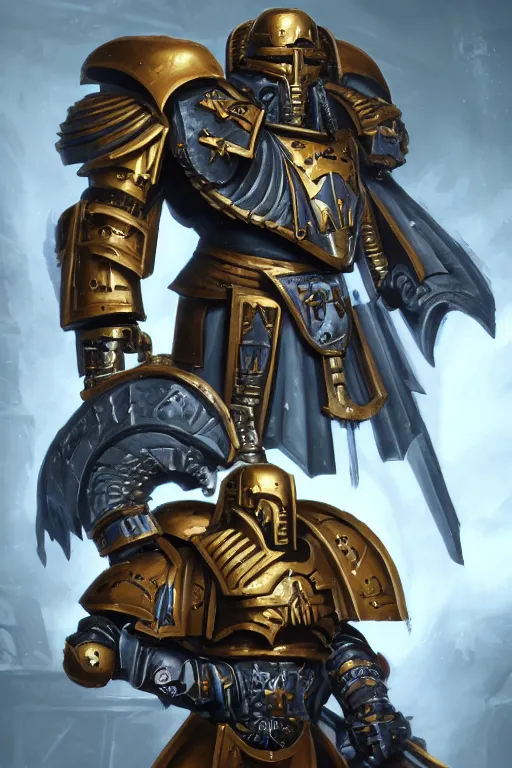 Image similar to armor portrait heros warhammer 4 0 k horus heresy fanart - the primarchs emperor by johannes helgeson animated with vfx concept artist & illustrator global illumination ray tracing hdr fanart arstation zbrush central hardmesh 8 k octane renderer comics stylized