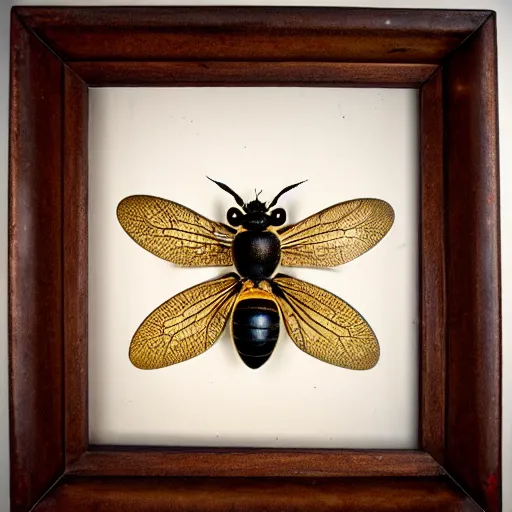 Image similar to antique 🐝 entomology specimen, victorian, scientific, symmetry, hd,