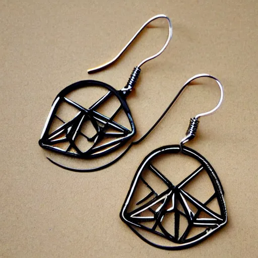 Image similar to 2d lasercut ufo earrings, popular on artstation, popular on deviantart, popular on pinterest