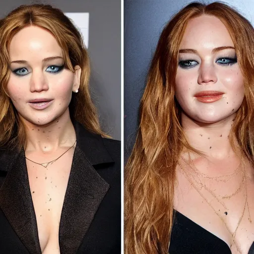 Prompt: still Jennifer Lawrence as Lindsey in Lindsay Lohan Biopic 2029