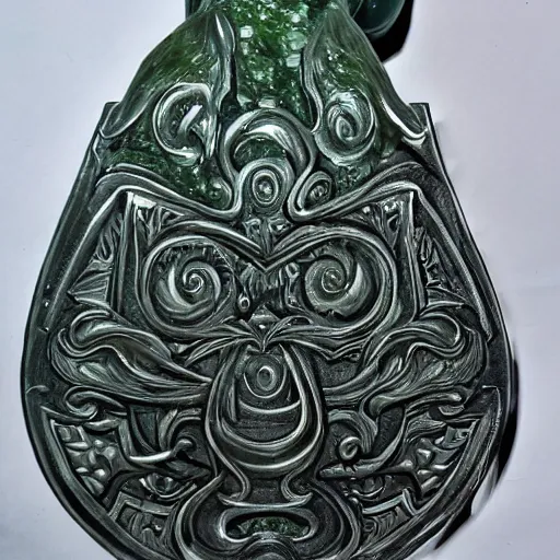 Image similar to ultra detailed hyper realistic deep focus smooth artstation wlop intricate highly detailed award winning jade engraved runed chaos greatsword