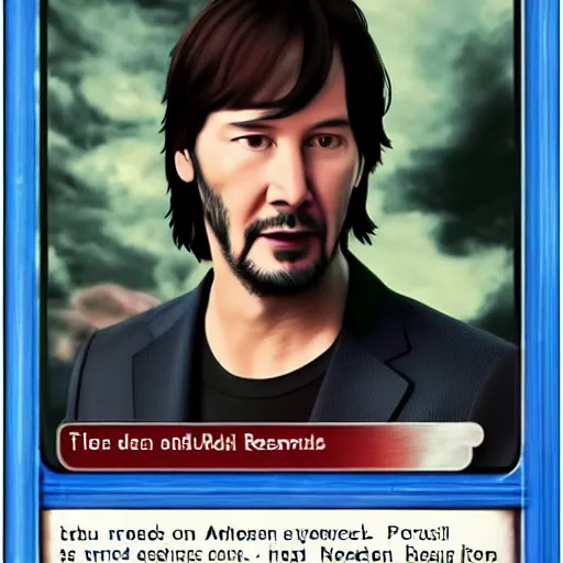 Prompt: keanu reeves in a pokemon card 4 k detailed super realistic