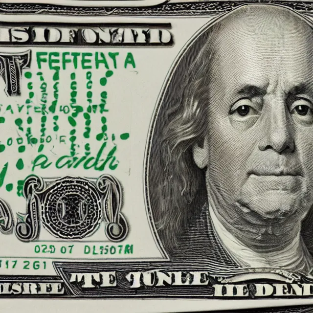 Prompt: one dollar bill face crying, photograph
