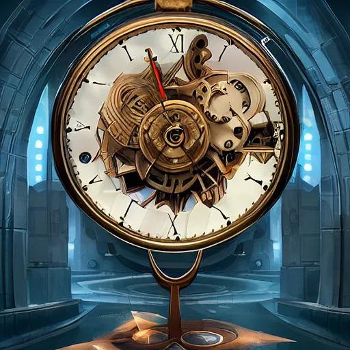 Image similar to clock of past, time of future, artstation