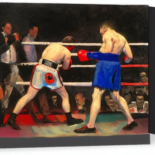 Image similar to a boxing match, by george bellows