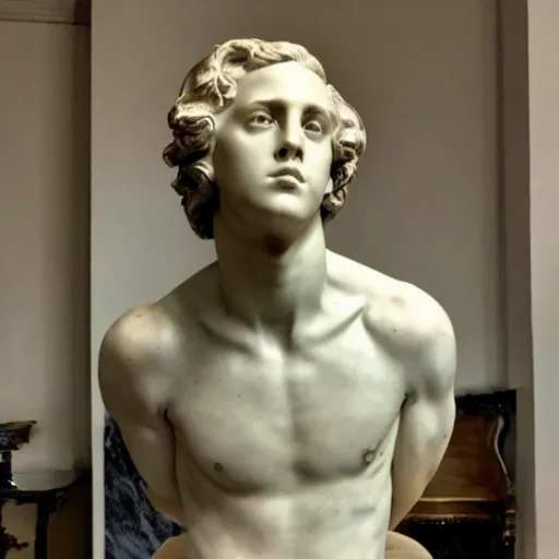 Image similar to Cole Sprouse as a baroque marble statue