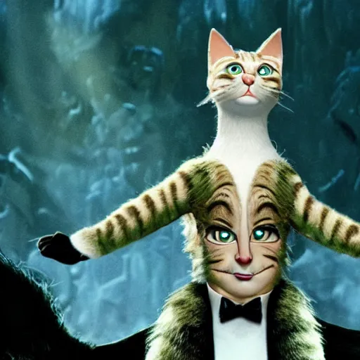 Image similar to donald trump ascending to the heaviside layer in the movie cats