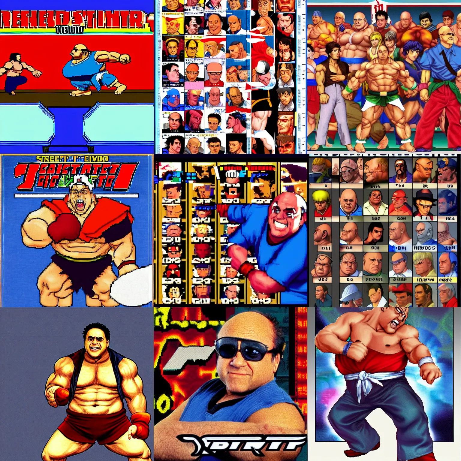 Prompt: danny devito in street fighter 2, character select