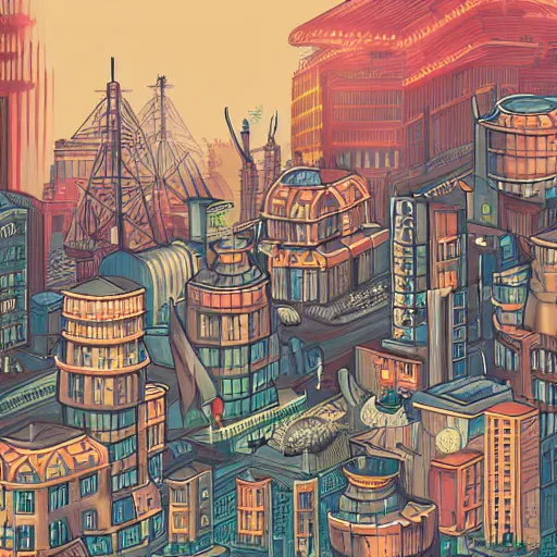 Image similar to deep sea city, urban civilization, sf, gloomy, game illustration