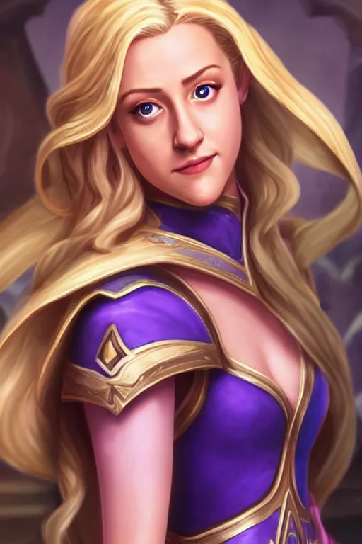 Prompt: Jaina Proudmoore portrayed by Lili Reinhart, HD