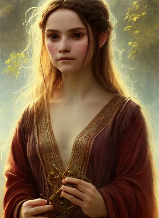 Image similar to a beautiful closeup shot from a fantasy film of a humanoid ferret wearing a loose tunic. portrait. emile munier, greg rutkowski.