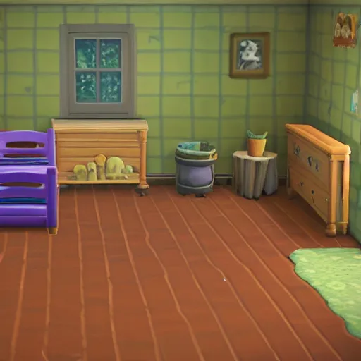 Image similar to a country bedroom in animal crossing