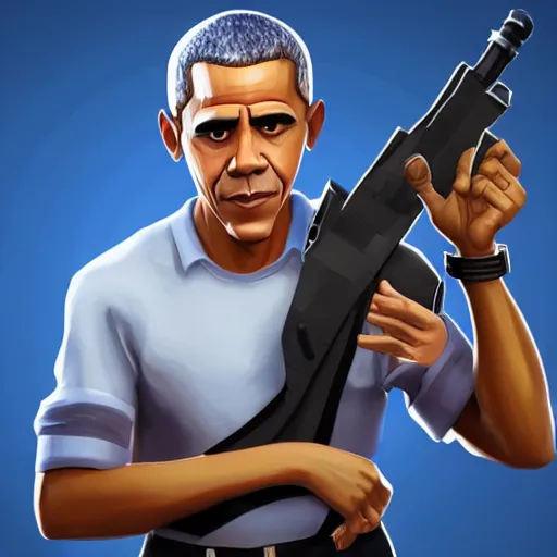 Prompt: barack obama as a character in fortnite