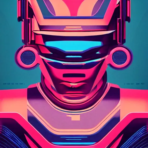 Image similar to cyberpunk Art Deco portrait, realistic Syd Mead style