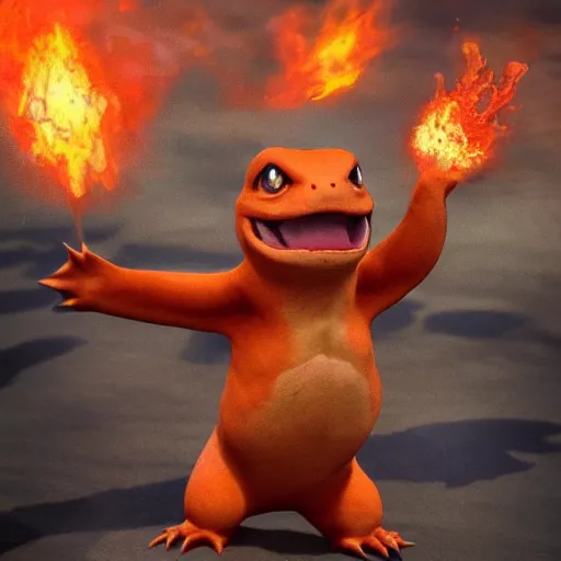 Image similar to a charmander made of water, ultra realistic, concept art, intricate details, highly detailed, photorealistic, octane render, 8 k, unreal engine, art by frank frazetta, simon bisley, brom