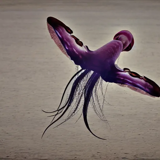 Image similar to a jellyfish - vulture - squid, wildlife photography