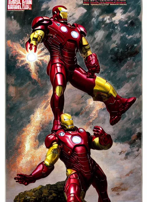 Image similar to brock lesnar as iron man, dynamic action, by lawrence alma tadema and zdzislaw beksinski and norman rockwell and jack kirby and tom lovell and greg staples